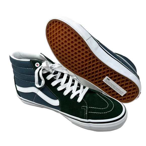 VANS Sk8-Hi Skate Sneakers Suede Canvas Green Black Men Size Casual VN0A5FCCBD6 - Picture 7 of 9